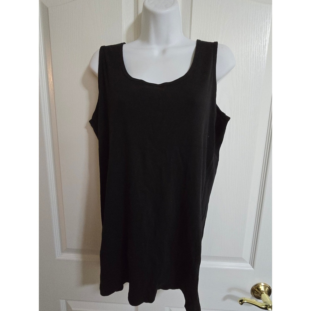 Great Northwest Clothing Company Black Ribbed Tank Top Women's Plus 3X /0289
